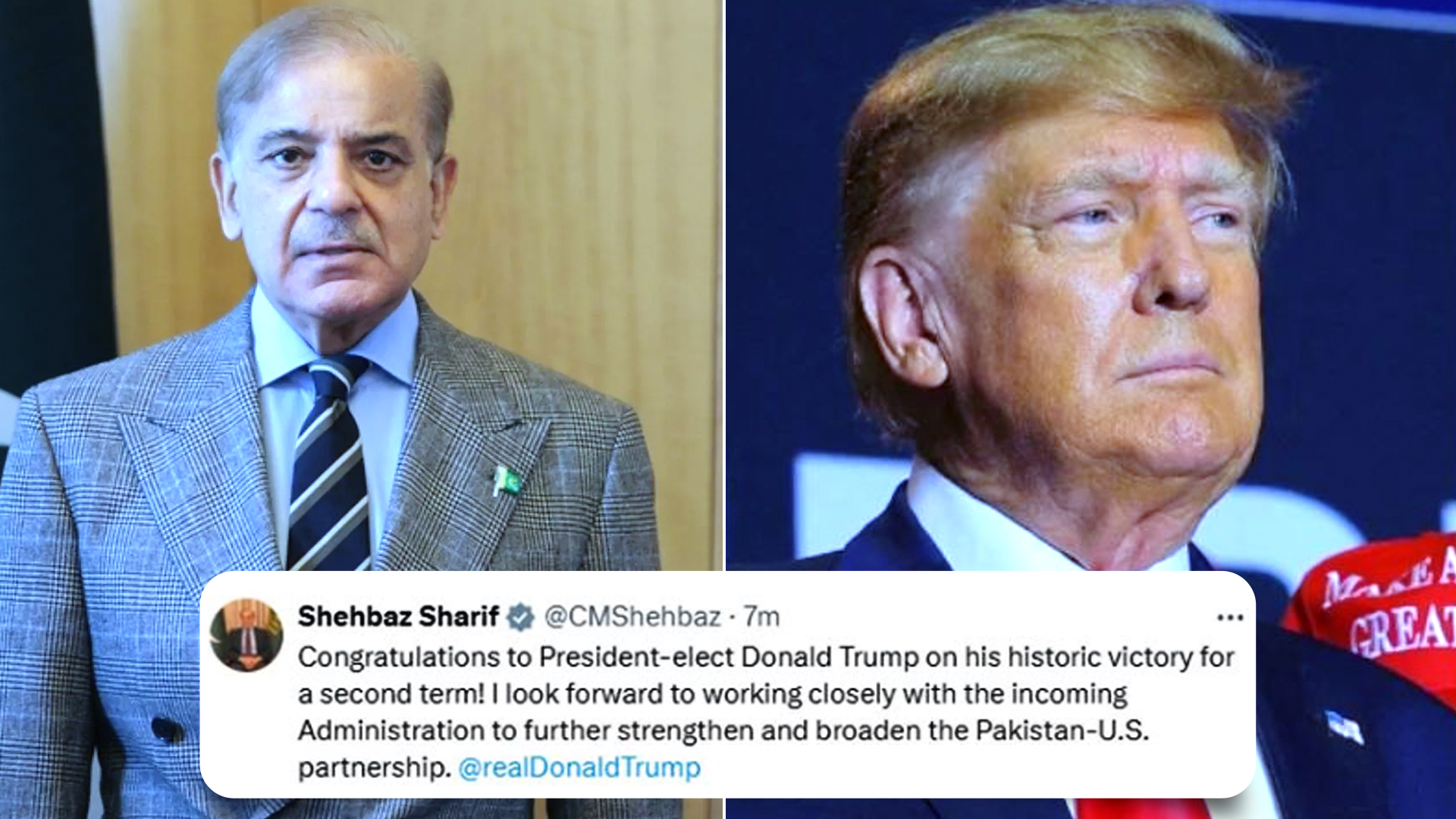 Pak PM Shehbaz Sharif congratulates Donald Trump on X